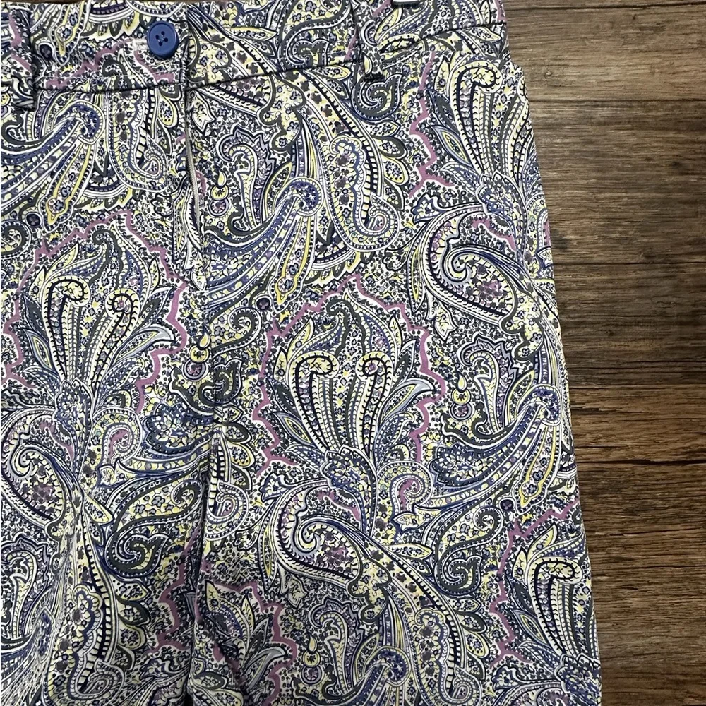 Talbots Blue and Purple Bermuda Shorts with Paisley Print - Picture 8 of 11